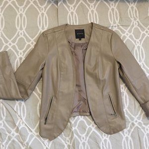 Dynamite Beige Faux Leather Jacket